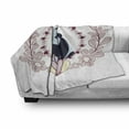 thumbnail image 2 of Panda Soft Flannel Fleece Throw Blanket, Fluffy Mammal with Spring Flowers Surrounding, Cozy Plush for Indoor and Outdoor Use, 50" x 60", Ruby Baby Blue, by Ambesonne, 2 of 5