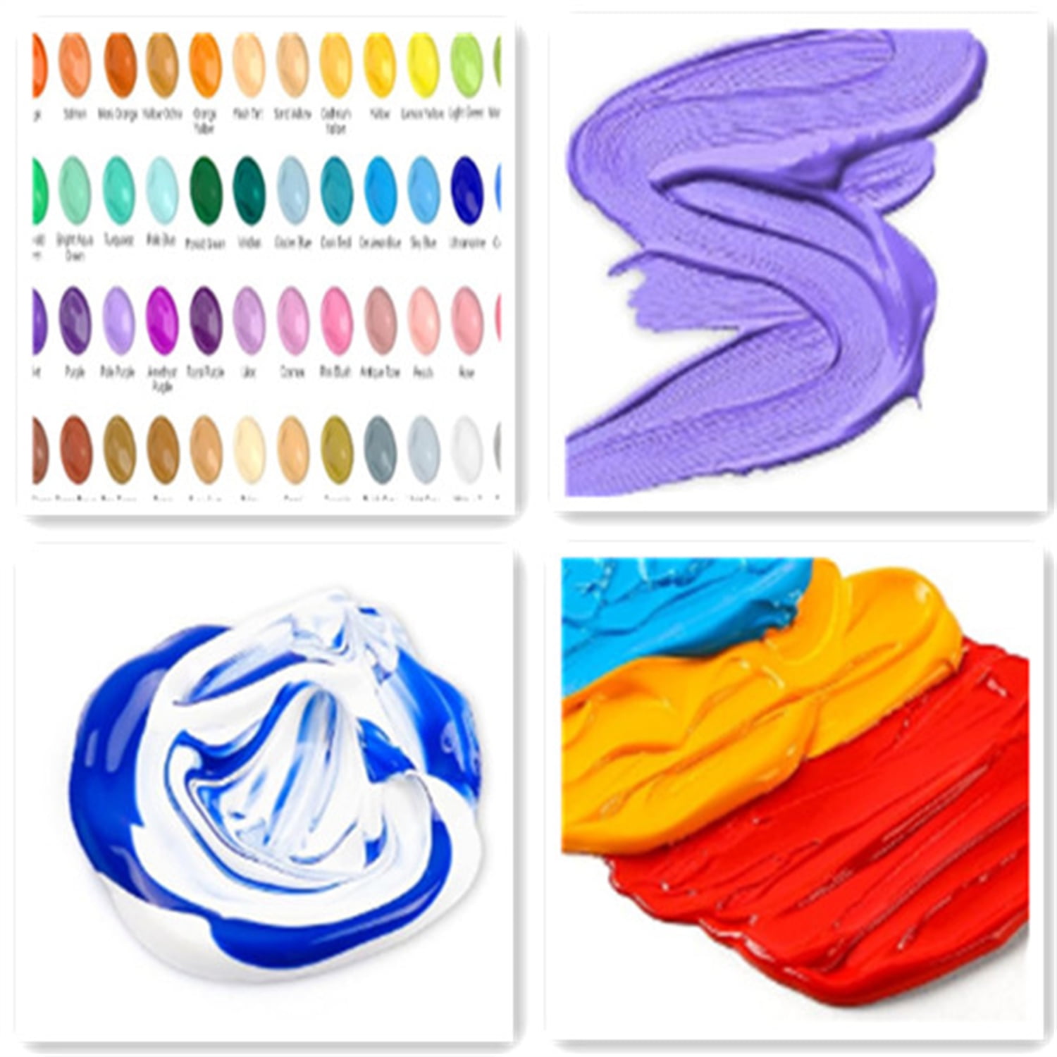 100 Colors Acrylic Paint, 2oz/60ml Bottles, Include 2 Sets of 12 Paint Brushes, 1 Art Sponge & Palette, Premium for Artists, Beginners & Kids on Canvas Rocks Wood Ceramic
