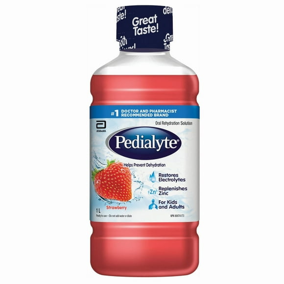 Pedialyte Solution de Réhydratation Orale aux Électrolytes, Fraise, Bouteille de 1L