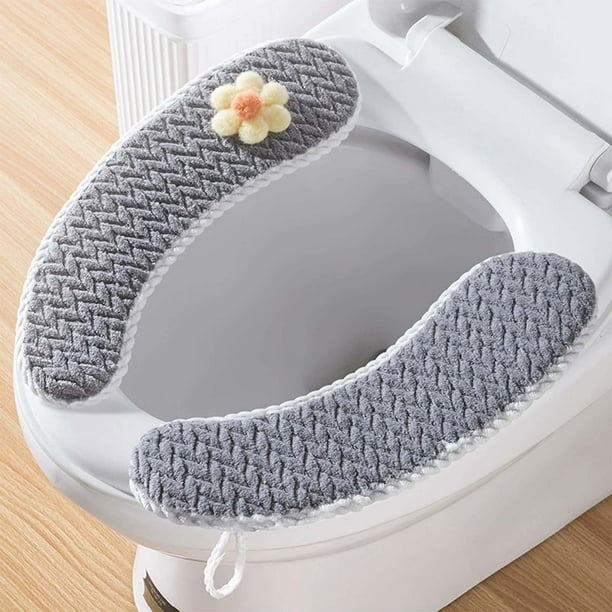 RKSTN Bathroom Soft Thicker Seat Cover, Warmer Cloth Toilet Seat Stretchable Washable Covers Pads