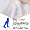 thumbnail image 3 of Guardurnaity 1 par de calcetines altos hasta el muslo por encima de la rodilla de 40 cm JK, varios colores, medias altas hasta el muslo con Medias azul, 3 of 6