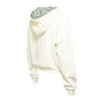 thumbnail image 3 of Women's New Era Cream Seattle Kraken Glam Game Quarter-Zip Cropped Floral Hoodie Pullover, 3 of 6