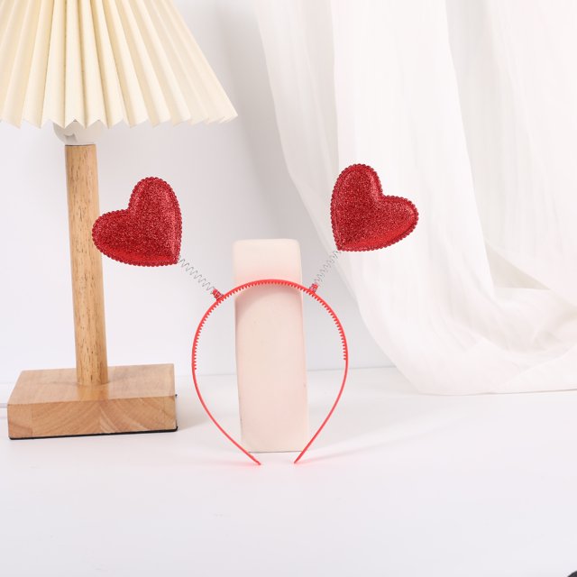 Diadema de amor para el día de San Valentín, diadema con lentejuelas, fiesta, lugar pintoresco, concierto, diadema de primavera para adultos con forma de corazón, material duradero