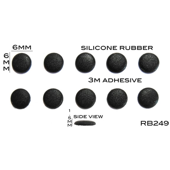 VATH Self Adhesive Silicone Rubber Feet 6mm(L) x 6mm(W) x 1.5mm(H) 10pcs [RB249]