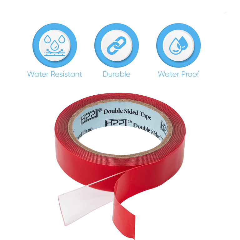 Double Sided Tape Clear, Heavy Duty Tape, Strong and Permanent for Outdoor  and Indoor, HPP (1IN X 9FT) 