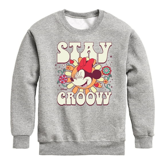 Disney - Mickey & Friends - Minnie Mouse - Stay Groovy - Toddler And Youth Crewneck Fleece Sweatshirt