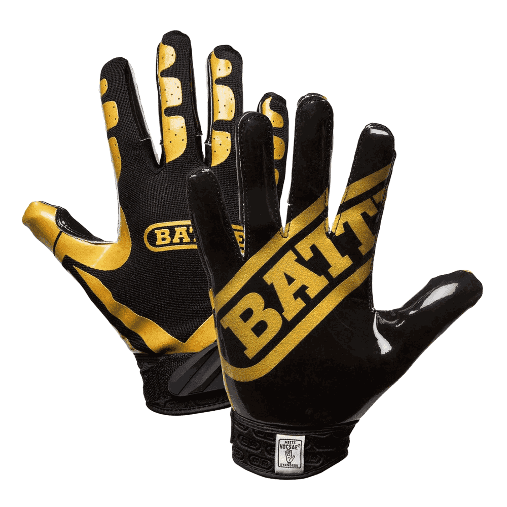 Battle Sports Ultra Stick Receivers Gloves Gold Black Youth Large by Battle Sports Science