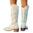 thumbnail image 3 of YLYL Women's Knee High Boots Floral Embroidery Chunky Heel Square Toe Pull on Western Cowgirl Cowboy Boots, 3 of 9