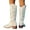 White, variant on Mepaouo Western Cowboy Boots for Women Knee High Wide Calf Cowgirl Boots Embroidery Classic Pull on Tall Boot