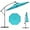 Turquoise, variant on PetFurnishn 10 FT Offset Hanging Umbrella with Solar LED Lights, Patio Cantilever Umbrella with Easy Tilt Adjustment, Crank, 360° Rotation, Outdoor Market Umbrella for Pool Garden Deck-Coffee