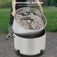 thumbnail image 6 of Towallmark Fire Pits for Garden, 35.4 Inch Smokeless Fire Pit, 304 Stainless Steel Wood Burning Fireplaces with Removable Ash Pan & Stand, Portable Safe Burning Firepit, 6 of 7