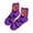 Purple, variant on Women Halloween Fuzzy Crew Socks, Fall Winter Thick Cozy Coral Home Slipper Socks, Cute Pumpkin Bat Ghost Print Nonâ Sleep Floor Socks for Indoor
