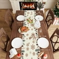 thumbnail image 6 of Pine Tree Pinecone Snowflakes Christmas Winter Xmas Cloth Table Runner Burlap Table Decoration for Home Kitchen Dining Dinner Indoor Holiday Farmhouse Decor 13x36 Inch, 6 of 6