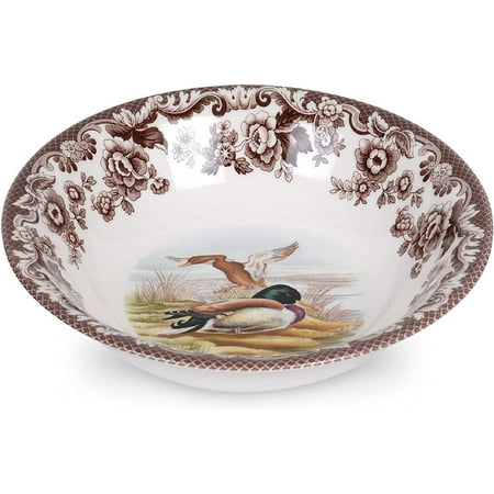 

Woodland Ascot Cereal Bowl Mallard 8” | Perfect for Oatmeal Salads and Desserts | Made in England from Fine Earthenware | Microwave and Dishwasher Safe