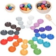 thumbnail image 1 of Juguetes sensoriales preescolares Montessori de madera con bolas de arcoíris Zulema Bolas en Copas, 1 of 8