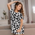 thumbnail image 3 of Easygdp Cute Panda (3) Camisón de manga corta para mujer, informal, estampado, 3 of 6