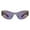 Black (Blue Purple Mirror), variant on Rimless Shield Sunglasses Oval Aerodynamic Futuristic Fashion UV400 Brown