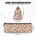 thumbnail image 4 of Xecao Pineapple Flower Print Leather Pencil Case -Stationery Bag Pen Holder for Work & Office, 4 of 5