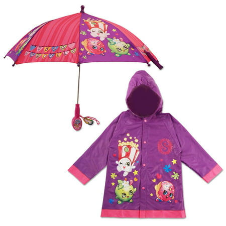 Shopkins Character Slicker and Umbrella Rainwear Set, Little Girls, Age