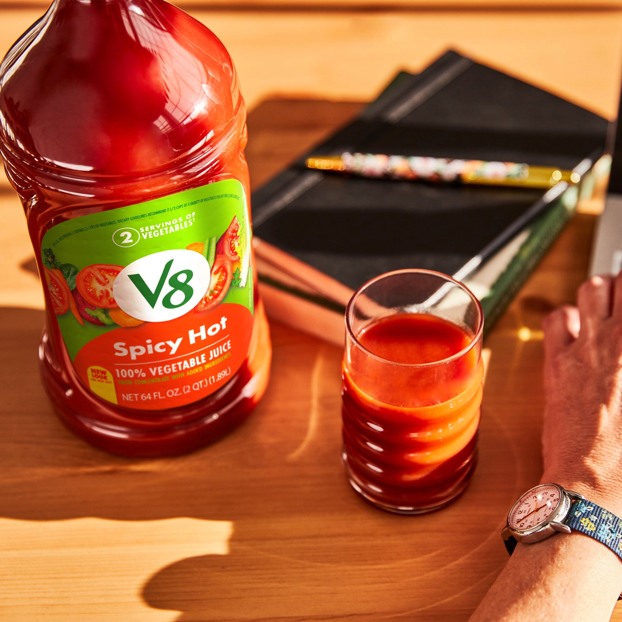 V8 Spicy Hot 100% Vegetable Juice 64 fl oz | Tomato & 7