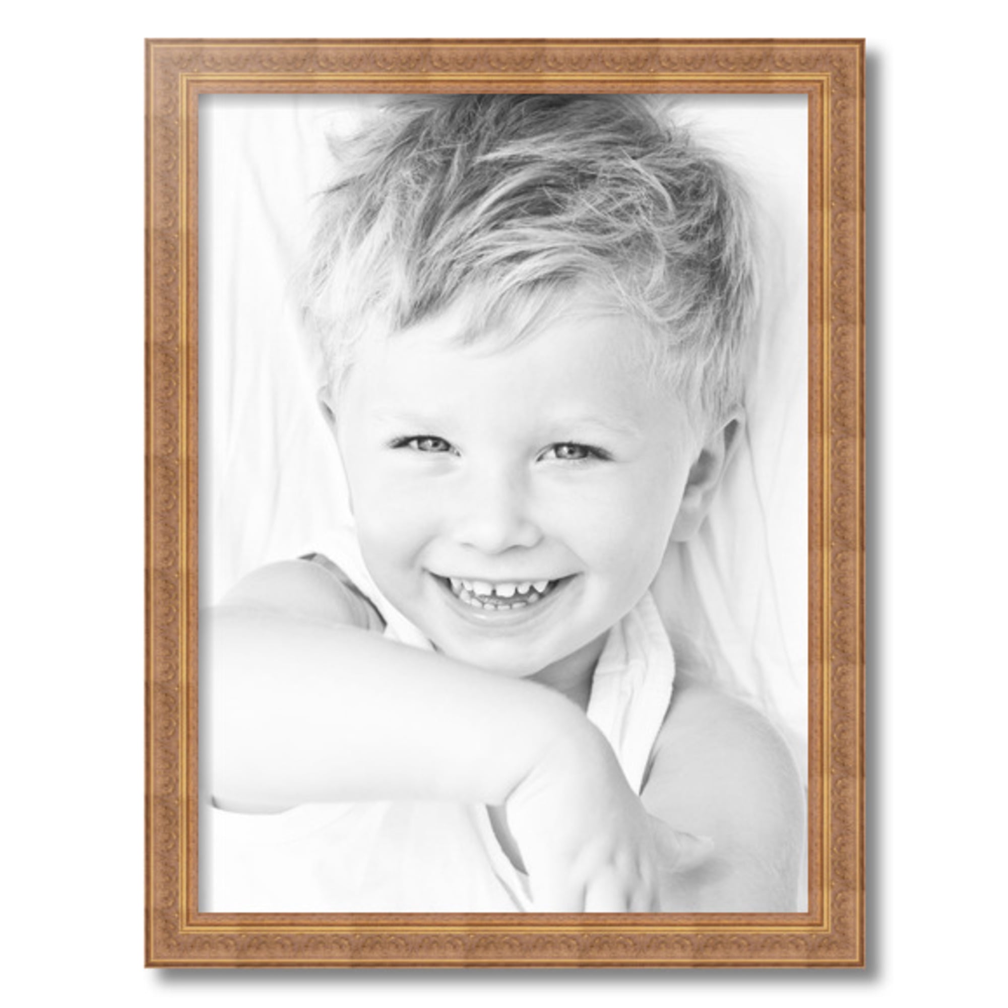 ArtToFrames 18" x 24" Gold with Green Tones Picture Frame, 18x24 inch Gold Wood Poster Frame (WOM-5079)