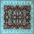 thumbnail image 1 of Ahgly Company Indoor Square Oriental Light Blue Industrial Area Rugs, 5' Square, 1 of 4