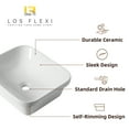 thumbnail image 2 of Los Flexi 17'' x 15'' Semi Recessed Bathroom Sink, Rectangular Bathroom Drop In Sink Without Overflow Hole, White Vessel Sink for Bathroom With Drain and Two Covers And Cutout Template Included, 2 of 13