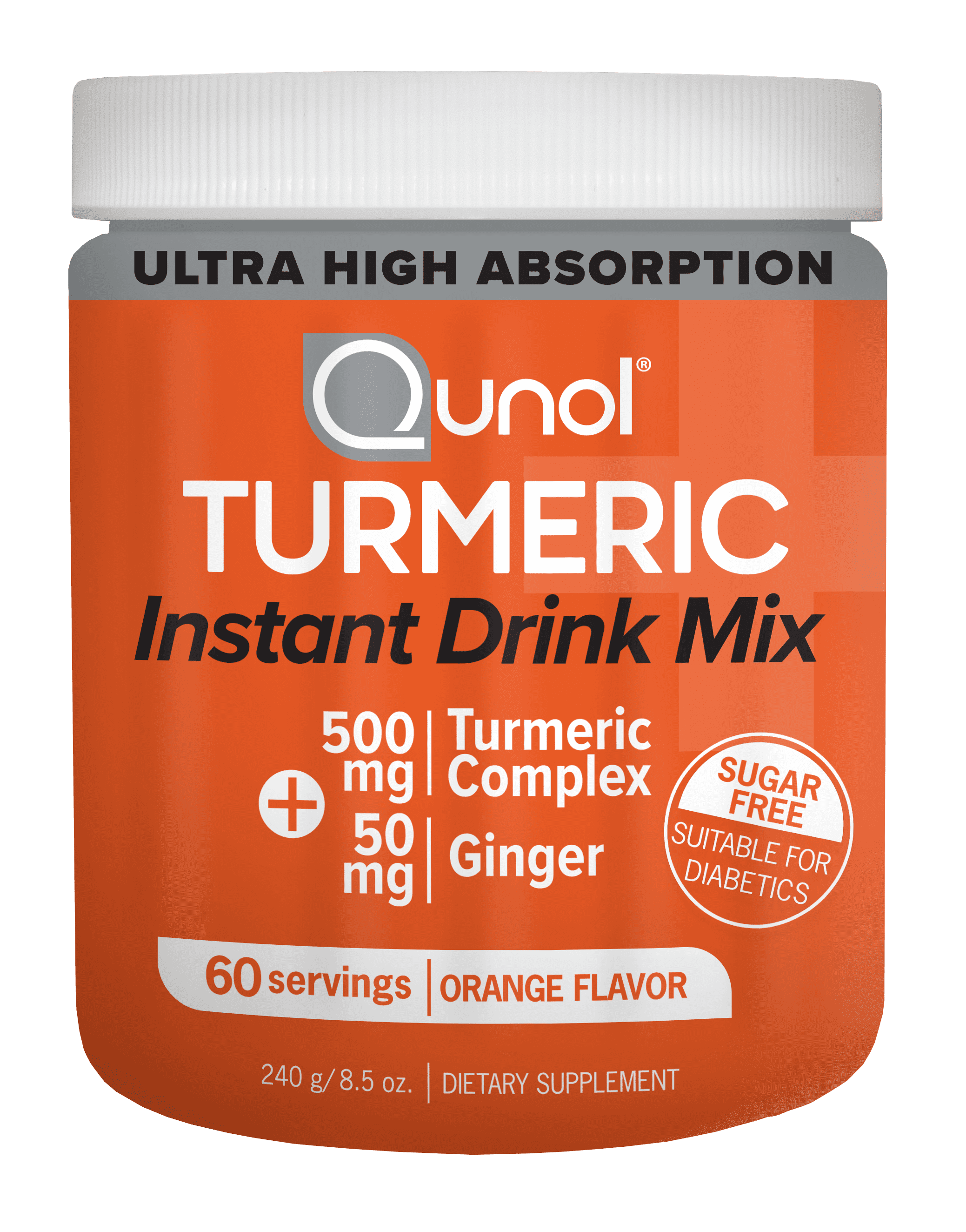Qunol Turmeric Orange Instant Drink Mix, 500 mg, 60 Servings
