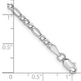 thumbnail image 2 of 14k White Gold 2.50mm Lightweight Figaro Chain Anklet, 8" - 28", 2 of 2