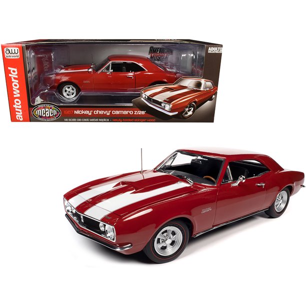 1967 Chevrolet Camaro Z 28 Nickey Hardtop Bolero Red With White Stripes Muscle Car Corvette Nationals Mcacn 1 18 Diecast Model Car By Autoworld Walmart Com Walmart Com