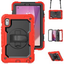 For Lenovo Tab M9 9.0 inch 2023 TB-310XU/TB-310FU, 360 Rotating Shockproof Cover with Stand, Screen Protector, Shoulder Strap, Red