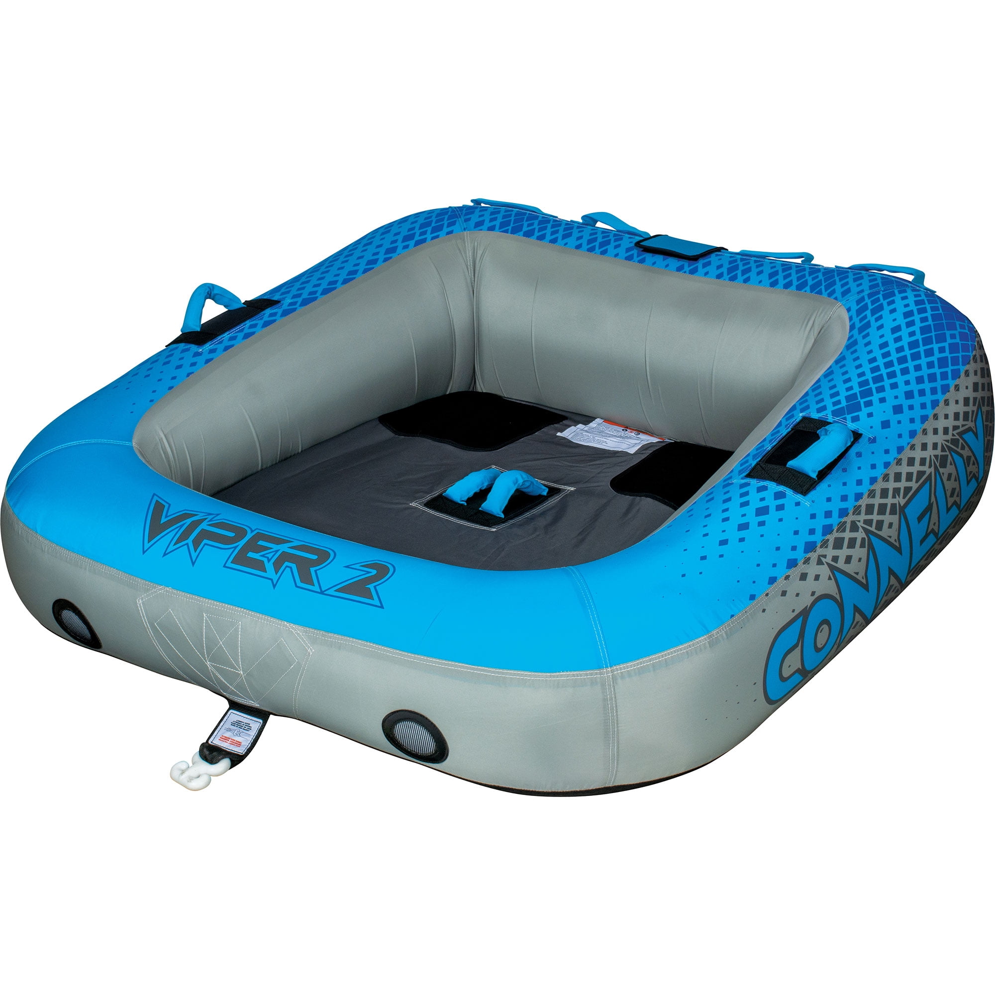Connelly Viper 2 Person Inflatable Ride On Inner Tube w/ 2-Way Towing, Blue