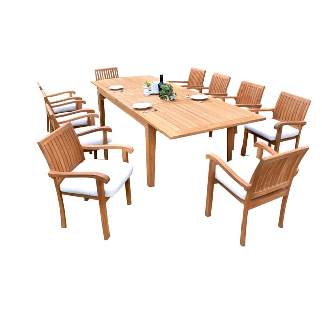 11 PC A Grade Outdoor Patio Teak Dining Set - 122