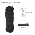 thumbnail image 2 of Uxcell 50Ft Flag Rope Nylon Rope 1/4" Diameter Flagpole Rope Diamond Braided Nylon Flagpole Line Rope for Outdoor, Flag, Swing, Clothesline, Camping Black, 2 of 5