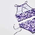 thumbnail image 3 of GYRATEDREAM 7-13Y Child Girls Halter Tankini Side Tie Bikini Bathsuit 2PCS Floral Swimsuit UPF 50+, 3 of 4