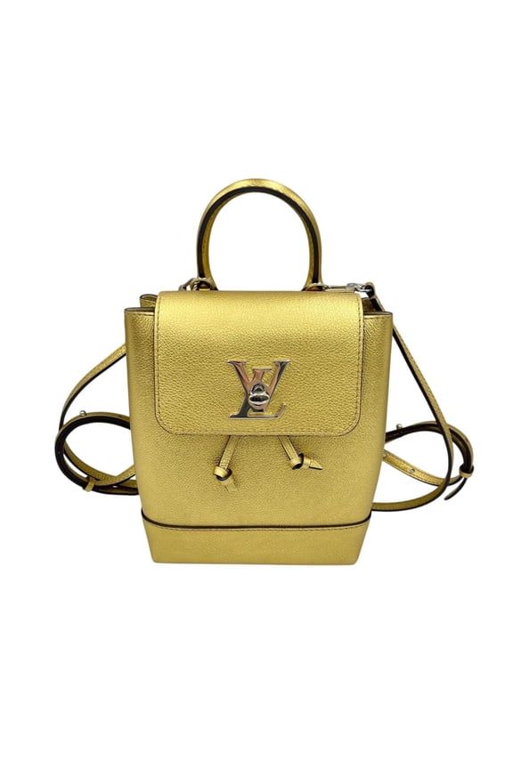 Pre-Owned Louis Vuitton Lockme Mini Bag M54575, Leather, Gold, Women's... (Good)