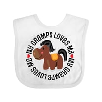 Inktastic My Gramps Loves Me Childs Horse Boys or Girls Baby Bib