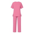 thumbnail image 7 of RYRJJ Pajamas for Women Soft Pjs Lounge Sets Short Sleeve Crewneck Tops and Long Pants 2 Piece Pjs Set with Pockets for Sleep Home Travel, 7 of 7
