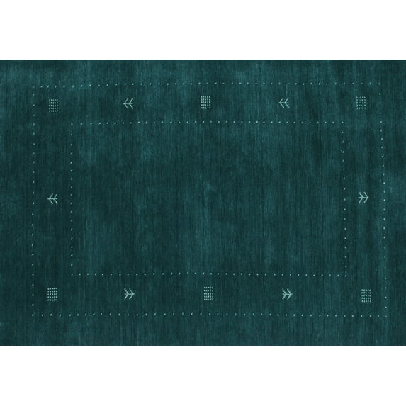 Ahgly Company Indoor Rectangle Abstract Light Blue Contemporary Area Rugs, 2' x 3'
