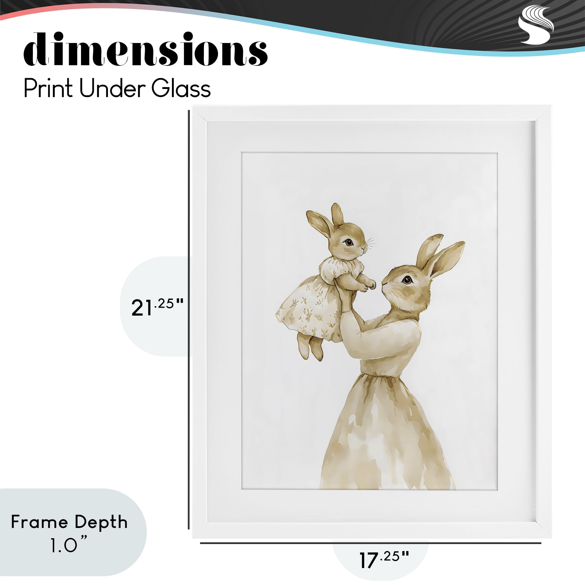 Stupell Industries Tender Mama Rabbit White Framed Print Under Glass, design by Arlington Prints