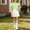 Green, variant on Girls 3 Piece School Uniform Set, Short Sleeve Polo High Waist Pleated Skirt Rainbow Striped Knee Socks for 3-16Y Pink 13-14 Years
