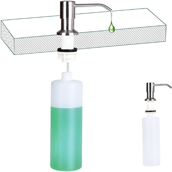 ACDANC Kitchen Sink Soap Dispenser Stainless Steel Pump Head Lotion Dispenser for Kitchen Sink Replacement Liquid Soap Bottle Built-in Hand Sink Pump