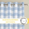 thumbnail image 6 of Light Blue Plaid Kitchen Curtains Window Panels, Modern Minimalist Country Insulated Window Treatment Curtain, Grommet Curtains for Bedroom/Living Room/Bathroom, 2 Piece 52"Wx45"L, 6 of 8