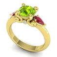 thumbnail image 2 of 2.50 Carat Sparkle Round Cut Peridot & Red Ruby Gemstone Engagement Ring for Ladies Solid 14K Yellow Gold Size 4.5 by Diamond-Capitals, 2 of 8