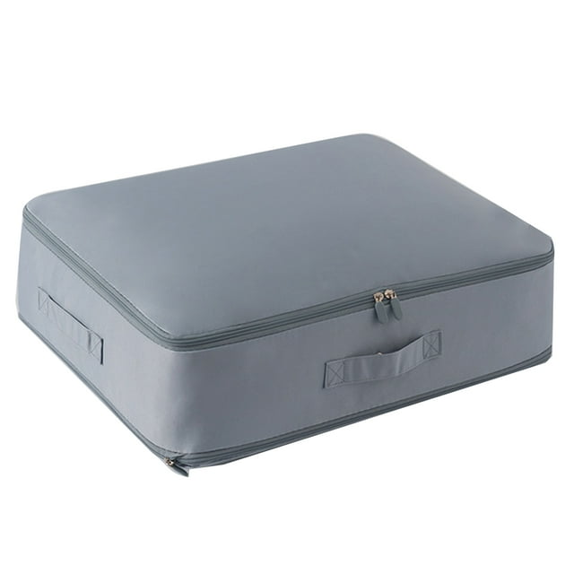 Hyasfey Sac de Rangement pour Couette Fermeture Éclair avec Poignée Panier de Rangement pour Vêtements Organisateur de Placard Housse de Couette Draps de Lit Sac de Rangement pour Garde-Robe