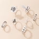 thumbnail image 4 of Anillos para mujer, regalos para mujeres, anillos coloridos para adolescentes, anillos de esmalte con sello dorado de moda, 5 piezas, anillos apilables, 4 anillos, 4 of 5
