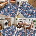 thumbnail image 6 of Summer Ocean Washable Area Rugs 2.7'x5', Watercolor Blue Anchor Navy Cap Low Pile Throw Living Room Rug Non-Slip Sturdy Edge Binding Carpet for Indoor Entryway Bedside Kitchen, 6 of 9