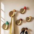 thumbnail image 2 of Nordic Wooden Mushroom Hooks, Wood Hanger Door Hook for Coats Hats Clothes and Accessories, 2 of 5