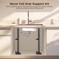 thumbnail image 3 of 2 Pack Undermount Sink Brackets, Carbon Steel Undermount Sink Support Kit, 13.8-23.6 Inches Adjustable Sink Support Legs, Sink Basin Repair Kit and Support System for Kitchen Bathroom, 3 of 8
