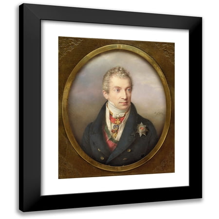 Friedrich Johann Gottlieb Lieder 20x24 Black Modern Framed Museum Art Print Titled - Prince Klemens Wenzel Lothar Von Metternich (1773-1859) (1822)